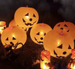 10 PCS Halloween Pumpkin Lantern Led Balloons Party Garden Bedroom Decorations Props