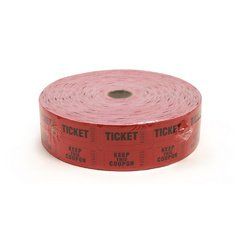 2000 ct Roll of Two Part Double Roll Tickets - Red