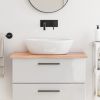 Bathroom Countertop Light Brown 31.5"x23.6"x0.8" Treated Solid Wood