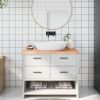 Bathroom Countertop Light Brown 39.4"x23.6"x(0.8"-1.6") Treated Solid Wood