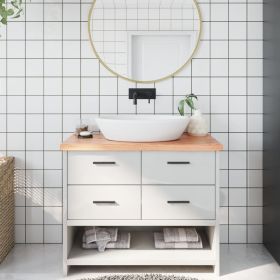 Bathroom Countertop Light Brown 39.4"x23.6"x(0.8"-1.6") Treated Solid Wood