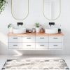 Bathroom Countertop Light Brown 70.9"x23.6"x(0.8"-1.6") Treated Solid Wood