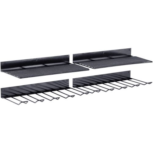 VEVOR Power Tool Organizer, 4 Slot, 2 Layers, 2 Pack Cordless Drill Holder Wall Mount, Battery Charging Station Storage Rack, Multi-Function Garage Or