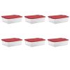 32 Qt. Latch Box Plastic, Infra Red, Set of 6,Red