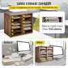VEVOR 12 Compartments Wood Literature Organizer, Adjustable Shelves, Medium Density Fiberboard Mail Center, Office Home School Storage for Files, Docu