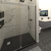 Bypass shower door, sliding door, with 5/16" tempered glass and Chrome finish 6074