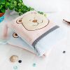 [Pink Bear] Fleece Throw Blanket Pillow Cushion / Travel Pillow Blanket (28.3 by 35.1 inches)