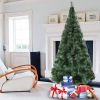 8' Classic Pine Artificial Christmas Tree Artificial Realistic Natural Branches with Solid Metal Stand with Golden Highlights