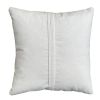 17 x 17 Inch 2 Piece Square Cotton Accent Throw Pillow Set, Leaf Embroidery, White, Green, Yellow