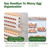 3Pcs 4 Tiers Egg Holder Auto Rolling Fridge Egg Organizer Space-Saving Tilt Refrigerator Egg Dispenser Fridge Roll Down Egg Storage Rack for About 30