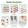 3Pcs 4 Tiers Egg Holder Auto Rolling Fridge Egg Organizer Space-Saving Tilt Refrigerator Egg Dispenser Fridge Roll Down Egg Storage Rack for About 30