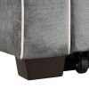 66.5" Linen Upholstered Sleeper Bed, Pull Out Sofa Bed Couch attached two throw pillows, Dual USB Charging Port and Adjustable Backrest for Living Roo