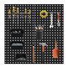4 Packs Metal Pegboards Black Peg Boards Wall Organizer Panel Board Storage Hanger Tool with 1' Spacing 1/4' Hole for Office Garage Basement Craft Roo