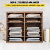 VEVOR 12 Compartments Wood Literature Organizer, Adjustable Shelves, Medium Density Fiberboard Mail Center, Office Home School Storage for Files, Docu