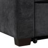66.5" Velvet Upholstered Sleeper Bed , Pull Out Sofa Bed Couch attached two throw pillows,Dual USB Charging Port and Adjustable Backrest for Living Ro