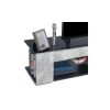TV Stand For 32-60 Inch TVs Modern Low Profile Black + Lime Entertainment Center 57 Inch Small TV Stand Media Table With Glass Shelves And Hidden Side