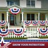 2 Pack USA Pleated Fan Flag 1.5x3 Feet American USA Bunting Decoration Flags EMBROIDERED Patriotic Stars & Sewn Stripes Canvas Header and Brass Gromme