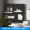 4 Packs Metal Pegboards Black Peg Boards Wall Organizer Panel Board Storage Hanger Tool with 1' Spacing 1/4' Hole for Office Garage Basement Craft Roo