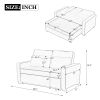 66.5" Velvet Upholstered Sleeper Bed , Pull Out Sofa Bed Couch attached two throw pillows,Dual USB Charging Port and Adjustable Backrest for Living Ro