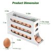 3Pcs 4 Tiers Egg Holder Auto Rolling Fridge Egg Organizer Space-Saving Tilt Refrigerator Egg Dispenser Fridge Roll Down Egg Storage Rack for About 30