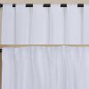 Newport Unlined Window Curtains for Bedroom, Linen Curtains for Living Room, 108 Inches Long Curtains for Living Room, White
