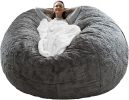 Bag Chair Coverit Was Only A Cover, Not A Full Bean BagChair Cushion, Big Round Soft Fluffy PV Velvet Sofa Bed Cover, Living Room Furniture, Lazy Sofa