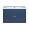 30'' Wall Mounted Bathroom Vanity with Resin Sink,Floating Bathroom Storage Cabinet with 2 Drawers, Solid Wood Bathroom Cabinet