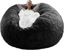 Bag Chair Coverit Was Only A Cover, Not A Full Bean Bag Chair Cushion,Big Round Soft Fluffy PV Velvet Sofa Bed Cover, Living Room Furniture, Lazy Sofa