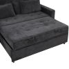 66.5" Velvet Upholstered Sleeper Bed , Pull Out Sofa Bed Couch attached two throw pillows,Dual USB Charging Port and Adjustable Backrest for Living Ro