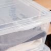 17 Qt. (4.25 gal.) Plastic Stackable Closet Storage Box, Clear, Set of 6