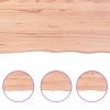 Bathroom Countertop Light Brown 31.5"x11.8"x(0.8"-1.6") Treated Solid Wood